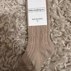 Beige Knee High Socks for Kids